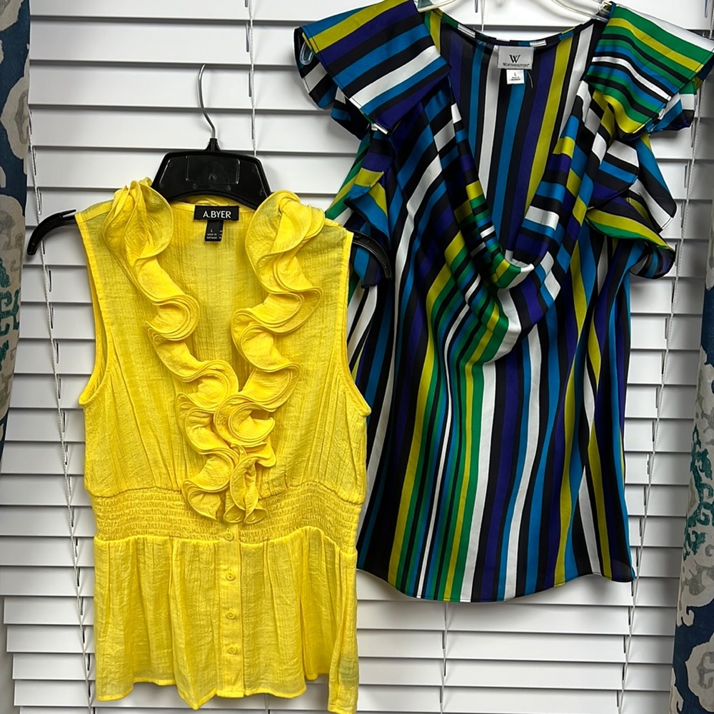 Lot of 2 size L sleeveless tops